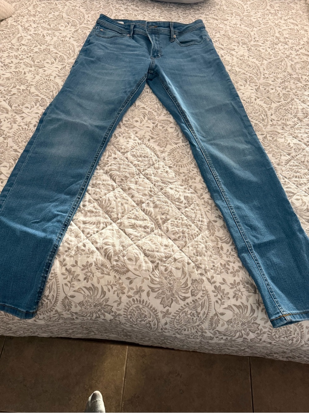 Jack & Jones Light Blue Slim Jeans with Contrast Stitching